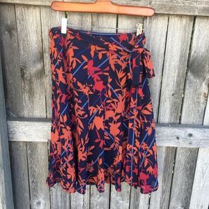 Kenneth Cole Floral Skirt with Tie